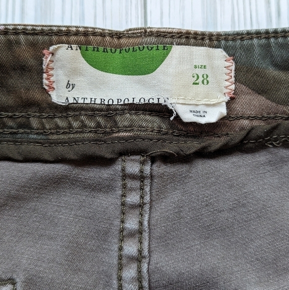 Anthropologie Jefferson High Rise Skinny Utility Jeans in Camo Green Size 28 - Picture 5 of 11